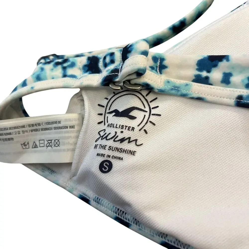 hollister Tie Dye Blue bikini swim top padded size small S